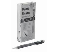Pentel AX105-AO Fiesta Automatic Pencil, Lead, Grade HB, 1 Pack of 12 Pencils,Black Barrel 0.5mm