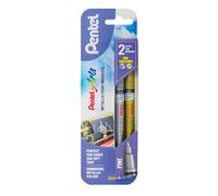 Pentel MSP10 Paint Marker Pens, 2.9mm Fine Bullet Tip, Permanent Silver and Gold ink (Pack of 2)