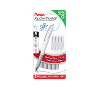 Pentel Floatune Retractable Rollerball, 1.0mm Bold Point, Blue Ink, 5-pk (BY210PF5C)