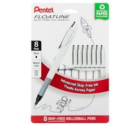 Pentel Floatune Rollerball, 0.8mm medium point, Black Ink, Pack of 8 pens (BY108PF8A)