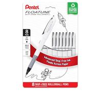 Pentel Floatune Rollerball Pen, (1.0mm), Bold Point, Black Ink, Pack of 8 (BY110PF8A)