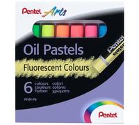 Pentel Fluorescent Oil Pastels Set of 6 Assorted Colours PHN-F6