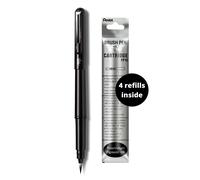 Pentel Fountain Brush Pen - Black ink, single piece Black 1 Count (Pack of 1)