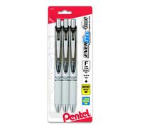 Pentel Gel Ink Pen EnerGel Pearl RTX0.5mm Fine Point Needle Tip (BLN75WBP3A) Black