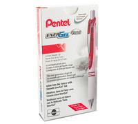 Pentel Gel Ink Pen Pearl Retractable Gel Pen (0.7mm) Medium Point Needle Tip Red Ink 12 pack (BLN77PW-B)