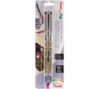 Pentel Gel Roller Fabric Pens 1mm 2/Pkg-Black, Other, Multicoloured