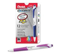 Pentel GlideWrite Ballpoint Pen with TechniFlo Ink (1.0mm) Medium Line Magenta Ink Box of 12(BX910-V4)