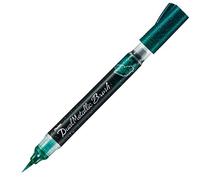 Pentel XGFH-DDX Dual Metallic Brush Pen Filled With Depending on Paper Colour, Iridescent Glitter Ink, Nylon Fibres, Fine to Wide Strok, Green/Metallic Blue, 1 Piece on Blister Card
