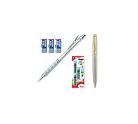 Pentel Graphgear 1000 Mechanical Pencil 0.7 mm Bundle (Pencil,Leads + Erasers)