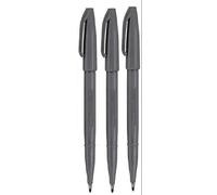 Pentel Grey Original Sign Pen S520 Fibre Tip Marker Pens Colour Fineliner 2mm Nib 1mm Line Width (Pack Of 3)