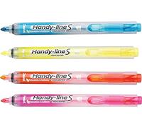Pentel Handy-line S Retractable Highlighter, Chisel Tip, Assorted Ink Colors, 4/ Pack (SXS15BP4M)