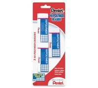 Pentel Hi-Polymer Block Eraser, Large, White, Pack of 3 (ZEH10BP3-K6)