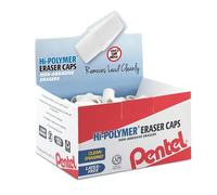 Pentel Hi-Polymer Eraser Caps, White Eraser, Box of 144 Eraser Caps (ZEH-02)
