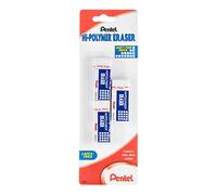 Pentel Hi-Polymer Large Block Eraser, 3 Pack (ZEH10BP2F)