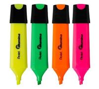 Pentel HIGHLIGHTER PENS ILLUMINA MIXED COLOURS BROAD 4mm Chisel Tip [Pack of 4]