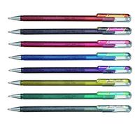 Pentel Hybrid Dual Metallic Liquid Gel Roller Pen YK110/8-M - Pack of 8 Pens in 16 Shimmering Metallic Colours