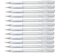 Pentel Hybrid Gel Pen Fine Point Nib Comfort Grip - K118 White - Pack 12
