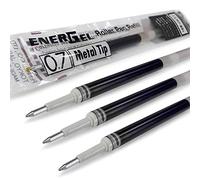 PENTEL Ink Cartridge Refill, 4 x 0.7mm Metal Tip LR7, Black - Fits Energel Xm, BL77/BL57/BL37