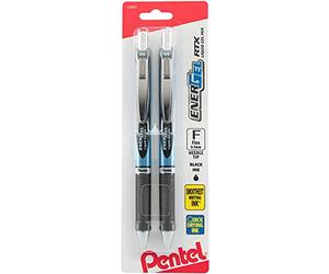 Pentel Ink Energel Retractable Fine Point Liquid Gel Pens - Black