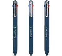 Pentel iZee 4 Colour Ballpoint Pen - Deep Blue Barrel - Multi Ink - Black, Blue, Red