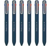 Pentel iZee 4 Colour Ballpoint Pen - Deep Blue Barrel - Multi Ink - Black, Blue, Red & Green Ink - Pack of 6