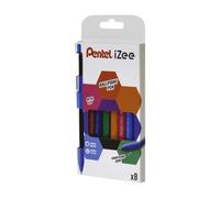 iZee Retractable 1.0mm Ballpoint - Assorted 8pc wallet