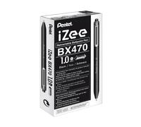 Pentel iZee Retractable Ballpoint 1.0mm Black Pack of 12