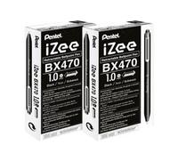 Pentel iZee Retractable Ballpoint Pen 1.0mm Black (12 Pack) 2For1