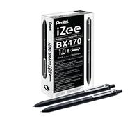 Pentel iZee Retractable 1.0mm Ballpoint - Black Ink - Pack of 12