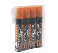 Pentel Jumbo Wet Erase Liquid Chalk Marker - Orange (Pack of 4), SMW56/4-F