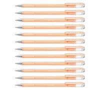 Pentel K108 Hybrid Milky Gel Rollerball Pen, 0.8mm Tip, Vivid on Light and Dark Paper, Pastel Orange (Pack of 12)