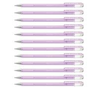 Pentel K108 Hybrid Milky Gel Rollerball Pen, 0.8mm Tip, Vivid on Light and Dark Paper, Pastel Violet (Pack of 12)