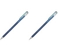 Pentel K110 Hybrid DualMetallic Gel Rollerball, 1.0mm Tip, Blue/Metallic Green (Single Pen) (Pack of 2)
