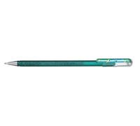 Pentel K110 Hybrid DualMetallic Gel Rollerball, 1.0mm Tip, Green/Metallic Blue (Single Pen)