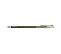 Pentel K110 Hybrid DualMetallic Gel Rollerball, 1.0mm Tip, Silver/Metallic Copper & Green (Single Pen)