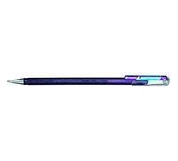 Pentel K110 Hybrid DualMetallic Gel Rollerball, 1.0mm Tip, Violet/Metallic Blue (Pack of 12)