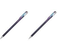 Pentel K110 Hybrid DualMetallic Gel Rollerball, 1.0mm Tip, Violet/Metallic Blue (Single Pen) (Pack of 2)