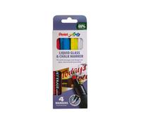 Pentel Liquid Chalk Marker Chisel Tip Assorted Board (Pack of 4) SMW26/4-BCGW