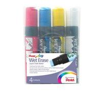 Pentel Liquid Chalk Marker Chisel Tip Jumbo Assorted (Pack of 4)