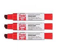 Pentel M180 Jumbo Red Chisel Tip Marker (Pack of 6) M180/6-B