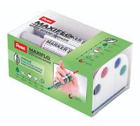 Pentel Maxiflo 4 Pack Assorted Colour Whiteboard Set Bullet Tip 3mm Line