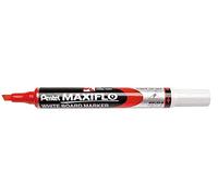 Pentel Maxiflo Dry Wipe Slim Chisel Tip Marker - Red (Pack of 12)