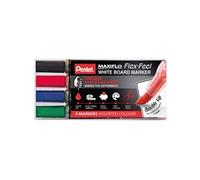 Pentel Maxiflo Flex-Feel Whiteboard Marker Assorted (Pack of 4)