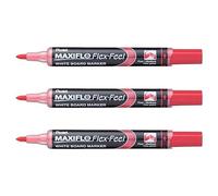 Pentel Maxiflo Flex-Feel Whiteboard Markers Pack of 3 Red