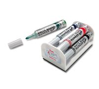 Pentel Whiteboard Marker Maxiflo MWL5M/MAG – Magnetic Eraser – Assorted 4 Pack