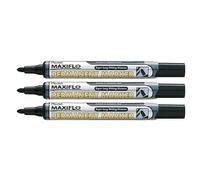Pentel Maxiflo NLF50 Permanent Marker - Black (Pack of 3)