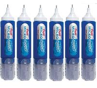 Pentel Micro Correct Correction Tipp Ex Pen White Fluid White Out Orginal Metal Tip Nib - 12ml ZL31 (Pack Of 6)