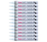 Pentel MMP10 Paint Marker, Medium 4.5mm Bullet Tip, White ink (Pack of 12)