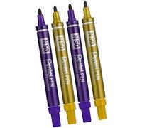 PENTEL N50 BULLET POINT ALUMINIUM BARREL PERMANENT MARKERS PACK OF 8. BLACK, BLUE, RED, GREEN, YELLOW, ORANGE, BROWN & VIOLET