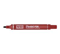 Pentel N50 Permanent Marker, 4.3mm Bullet Point Tip, Brown ink (Pack of 12)